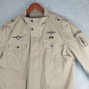 Airborne‎ Mens Jacket Baisini Tag 3XL Fit USA Large Tan Beige